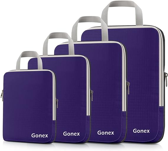 Photo 1 of Gonex Compression Packing Cubes, 3pcs/4pcs Expandable Storage Travel Luggage Bags Organizers
