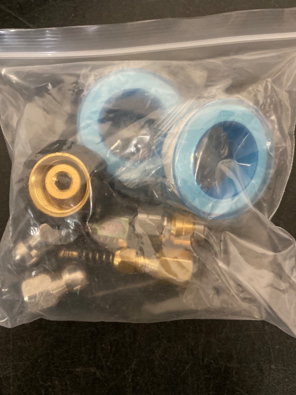 Photo 3 of Selkie Pressure Washer Sewer Jetter Kit - 100Ft Hydro Drain Jetter Cleaner Hose, Corner, Rotating and Button Nose Sewer Jetting Nozzle Waterproof Tape,Orifice 4.0 4.5,1/4 Inch NPT,5800 PSI-    ITEM IS NEW BUT MAY BE MISSING PARTS

