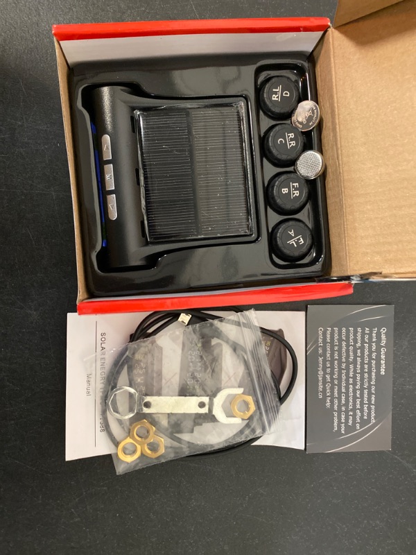 Photo 1 of Tire Pressure Monitoring System, TPMS Tire Pressure Monitor System Colored Screen Universal Wireless LCD Display Waterproof External Sensors Real-time Detection Tire Pressure Temperature 0-62 PSI-ITEM IS NEW BUT MAY BE MISSING PARTS
