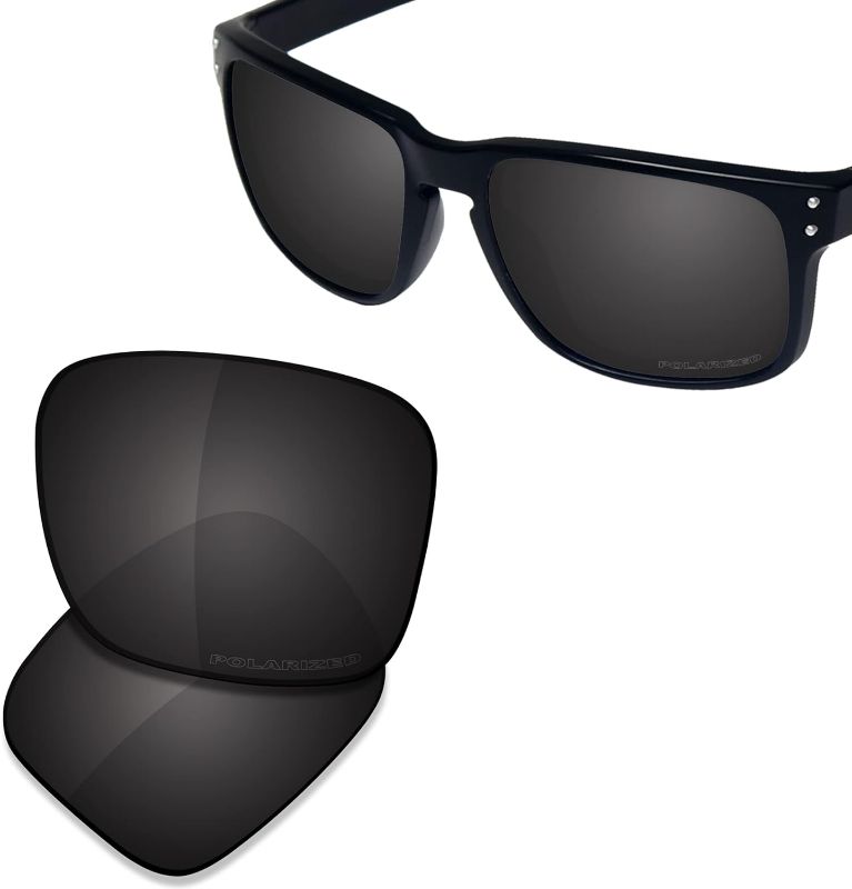 Photo 2 of SAUCER Premium Replacement Lenses for Oakley Holbrook XL OO9417 Sunglasses High Defense - Carbon Black Polarized
