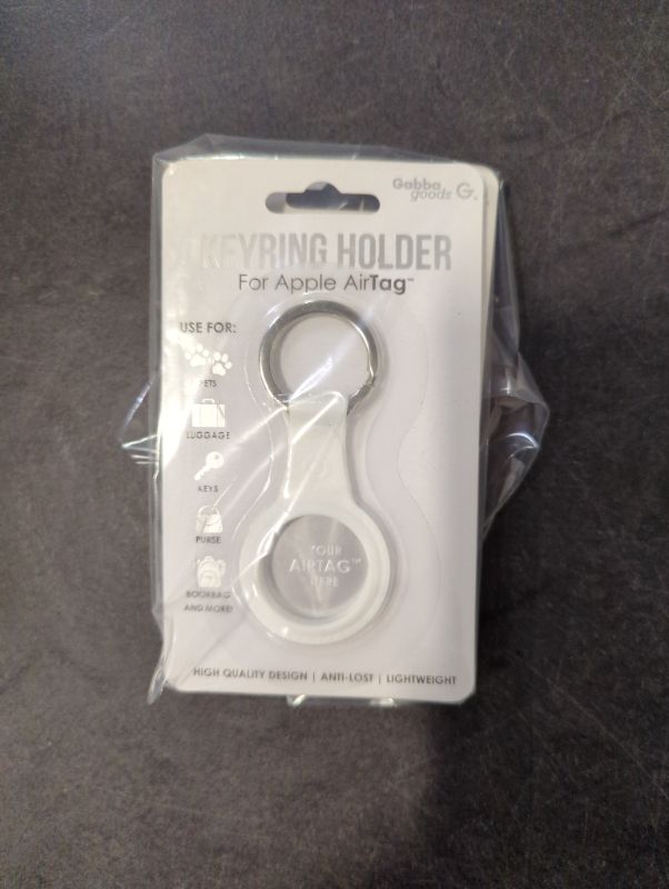 Photo 3 of Gabba Goods - Keyring Holder for Apple Air Tag - White - 1 PC PACK