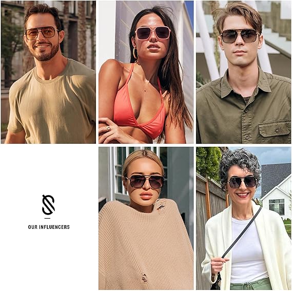 Photo 3 of SOJOS Sunglasses for Women & Men, Retro, Polarized Lens, Trendy Aviator, 90s Shades SJ2229
