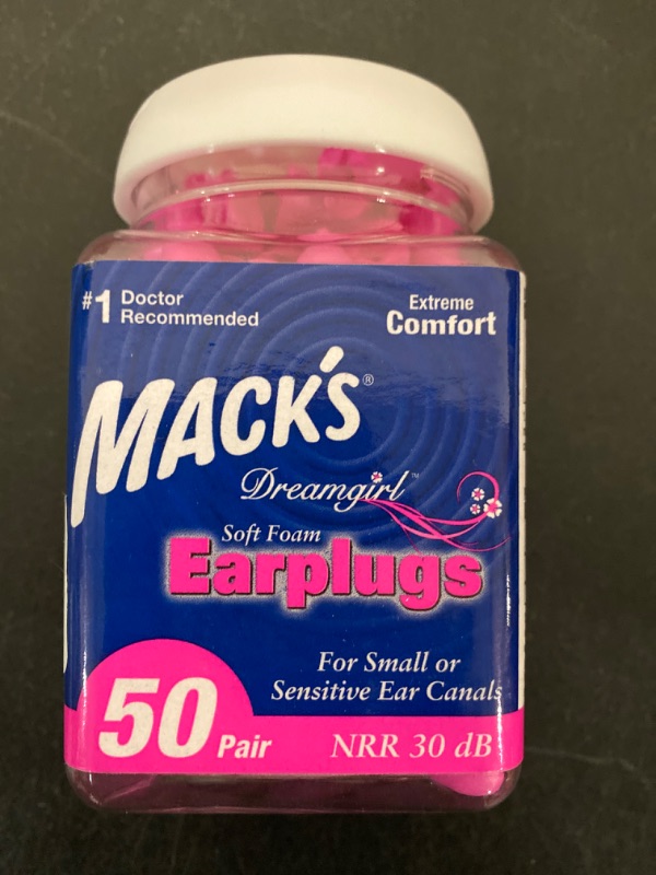 Photo 4 of Mack's Dreamgirl Soft Foam Earplugs, 50 Pair, Pink - Small Ear Plugs for Sleeping, Snoring, Studying, Loud Events, Traveling & Concerts
