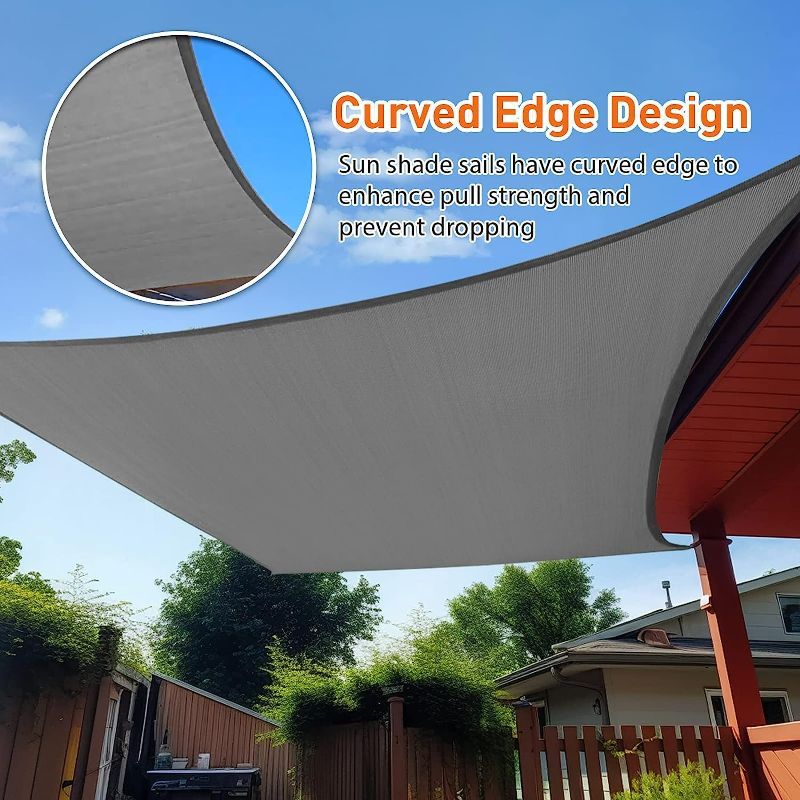 Photo 3 of Artpuch Sun Shade Sails Canopy, 185GSM Shade Sail UV Block for Patio Garden Outdoor Facility and Activities ( Dark Grey)
ITEM IS NEW BUT  MAY BE MISSING PARTS
