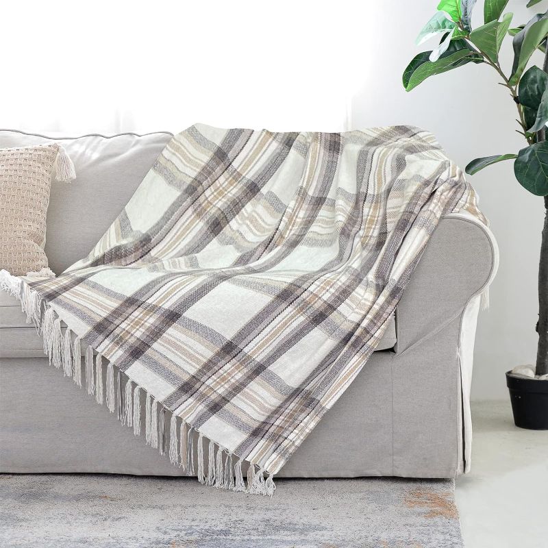 Photo 1 of PACIFIC-  Throw Blanket for Couch Adult, 4-Layer Pre-Washed Plant Dyed, Breathable Soft Cozy Warm Lightweight Gauze Coverlet, All Season Light Grey)

