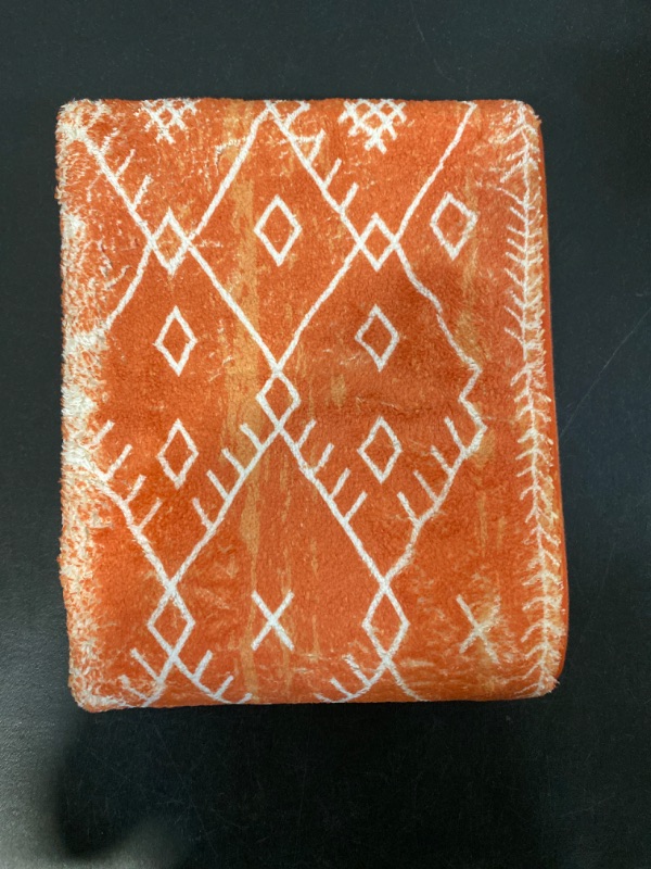 Photo 5 of 4 FT Soft Orange Indian Pattern Decor Home - Living Room / Bedroom Rug Mat with Grip Bottom