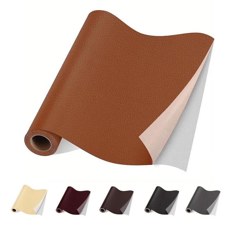 Photo 1 of JDLUGH- Leather Repair Patch 15X60 inch Large Self Adhesive Faux Leather Repair Tape Kit for Sofa, Furniture, Handbags, Car Seats, Cabinets, Upholstery Repair, Chair, Couch (11.8X39,  Brown)
