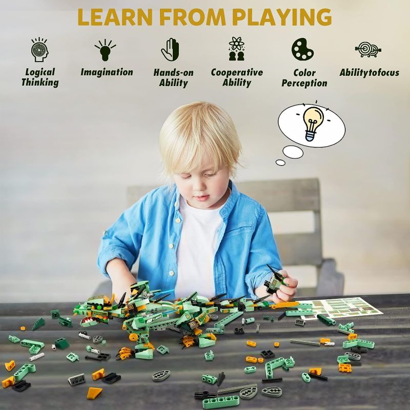 Photo 3 of STEAM- Dragon Toys Control Dragon Robot Building Kit, STEM Projects for Kids Age 8-12-16, Educational STEM Birthday Gifts Toys for 8 9 10 11 12 Year Old Boys Girls (515 Pieces)-ITEM IS NEW BUT MAY BE MISSING PARTS

