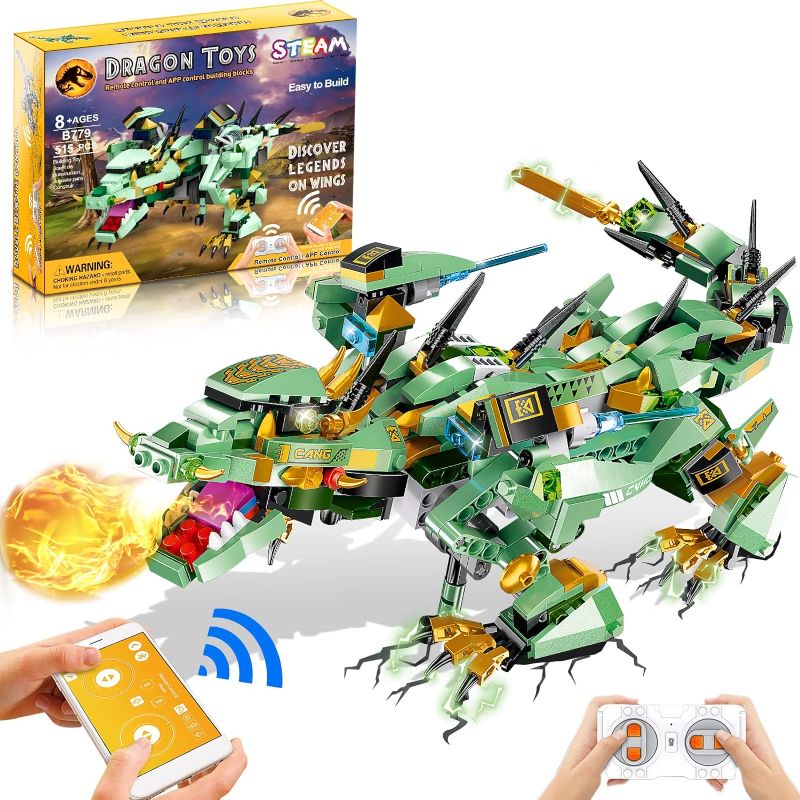 Photo 1 of STEAM- Dragon Toys Control Dragon Robot Building Kit, STEM Projects for Kids Age 8-12-16, Educational STEM Birthday Gifts Toys for 8 9 10 11 12 Year Old Boys Girls (515 Pieces)-ITEM IS NEW BUT MAY BE MISSING PARTS

