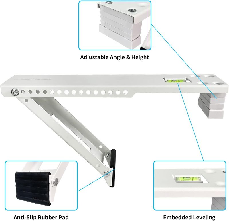 Photo 2 of Window Air Conditioner Support Bracket, Universal AC Unit Window Brackets Light Duty, Up to 85 lbs Fits for 5,000-12,000 btu-ITEM IS NEW BUT MAY BE MISSING PARTS

