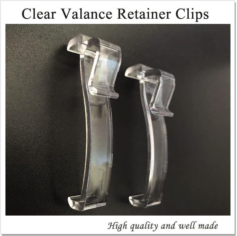 Photo 3 of Valance Clips for Blinds, 2.5 Inch Valance Clips, Clear Plastic Valance Clips, Hidden Valance Clips for Horizontal Blind Valance (12 PCS)
