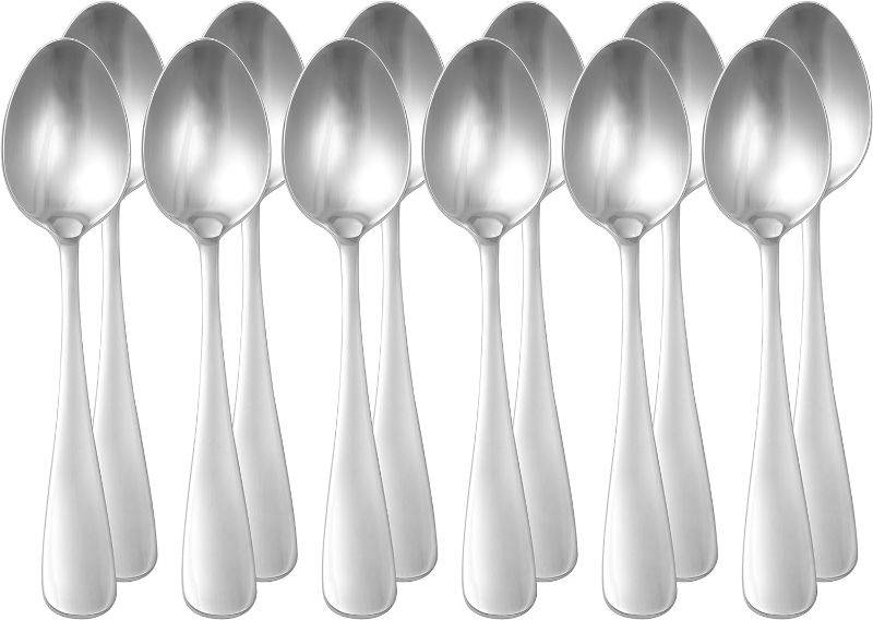 Photo 2 of DINNER SPOONS- Stainless Steel Dinner Spoons with Round Edge, Pack of 12, Silver
