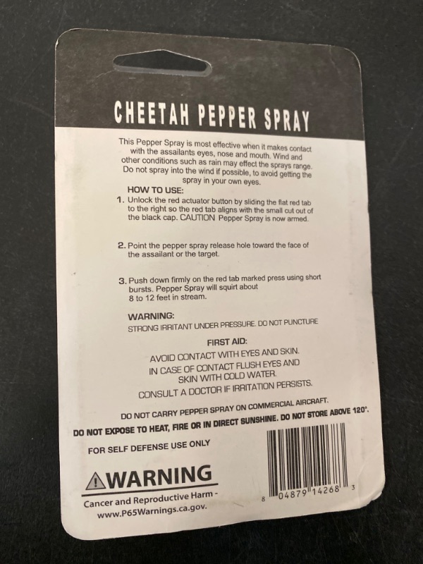 Photo 2 of Cheetah Maximum Strength Pepper Spray 
