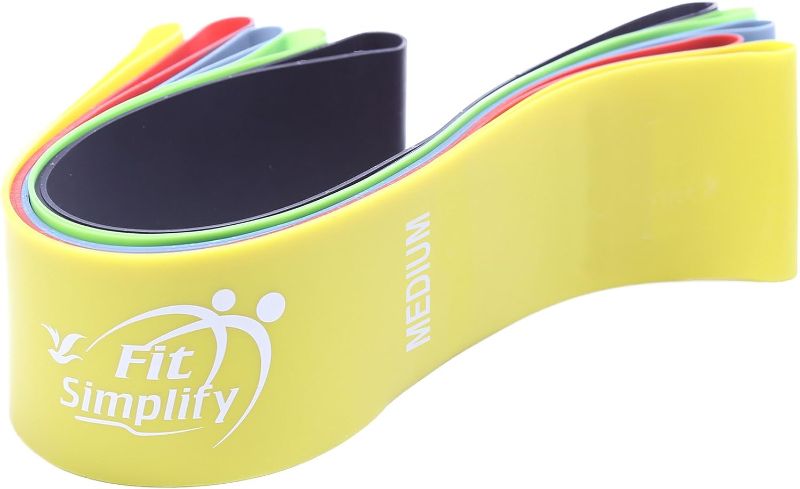 Photo 3 of Fit Simplify Resistance Loop Exercise Bands with Instruction Guide and Carry Bag, Set of 5

