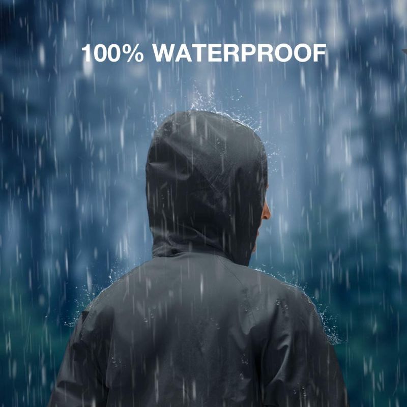 Photo 3 of TIDEWE Rain Suit, Waterproof Breathable Lightweight 2 Pieces Rainwear
