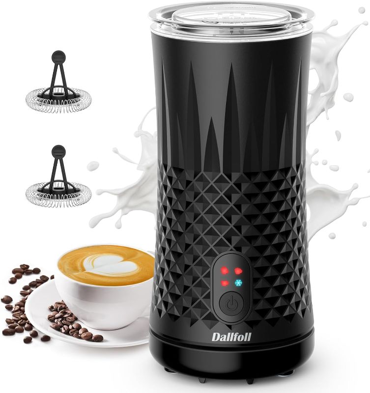 Photo 1 of Dallfoll 4-in-1 Automatic Milk Frother, Milk Frother and Steamer, Electric Milk Steamer, Hot and Cold Milk Foamer, Maximum 240ml, 400W, Auto Shut-Off for Coffe, Latte, Cappuccino
