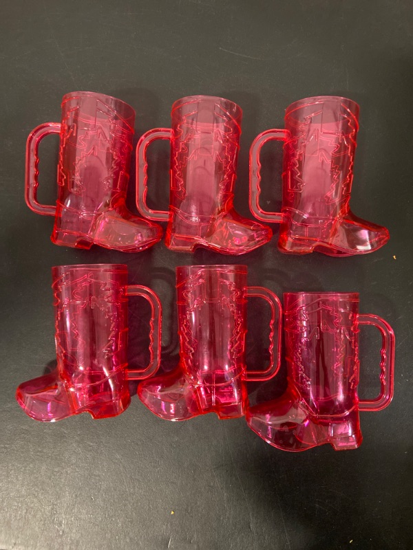 Photo 2 of Cowgirl Cowboy Boot Mugs 16 oz Plastic Large Cowgirl Boot Shot Glasses