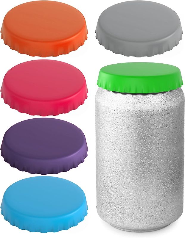 Photo 1 of Silicone Soda Can Lids / Covers – Can Caps / Topper – Can Saver / Stopper – Fits standard soda cans (6 Pack, Assorted)
