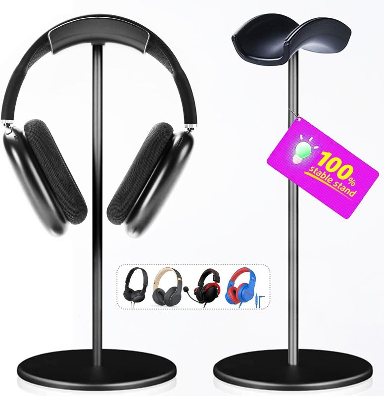 Photo 1 of FAST -  Headphone Stand for Desk, Headset Stand Anti-Slip Earphone Stand Holder for Apple, Bose, Sony, Philips, Sennheiser, Beats Gaming Over-Ear Headphones - Black
