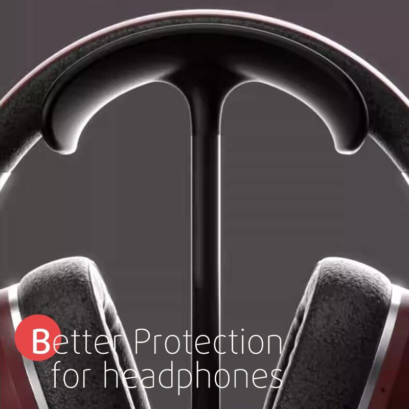 Photo 3 of FAST -  Headphone Stand for Desk, Headset Stand Anti-Slip Earphone Stand Holder for Apple, Bose, Sony, Philips, Sennheiser, Beats Gaming Over-Ear Headphones - Black
