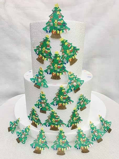 Photo 1 of 39 slices of Christmas tree wafer paper for cake and cupcake decoration
