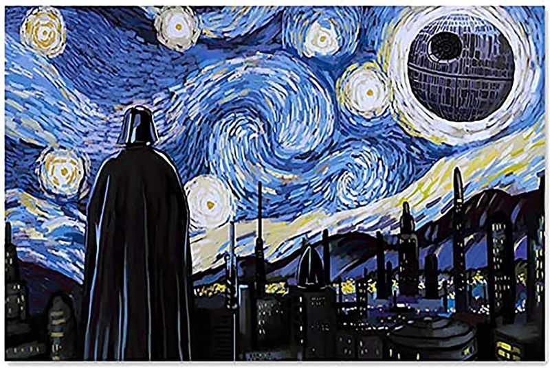 Photo 1 of Starry Night With Star War Style Canvas Poster Home Wall Decor Art Chic Gifts Aluminum Plaque
