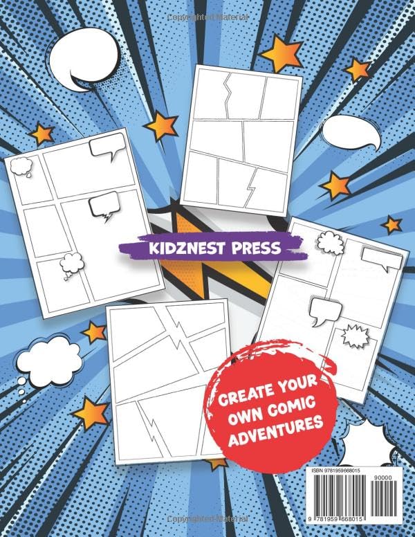 Photo 2 of Blank Comic Book: Create Your Own Comic Adventures - Fun Pages with Creative Layouts - Make Your Own Story Book Paperback – 
