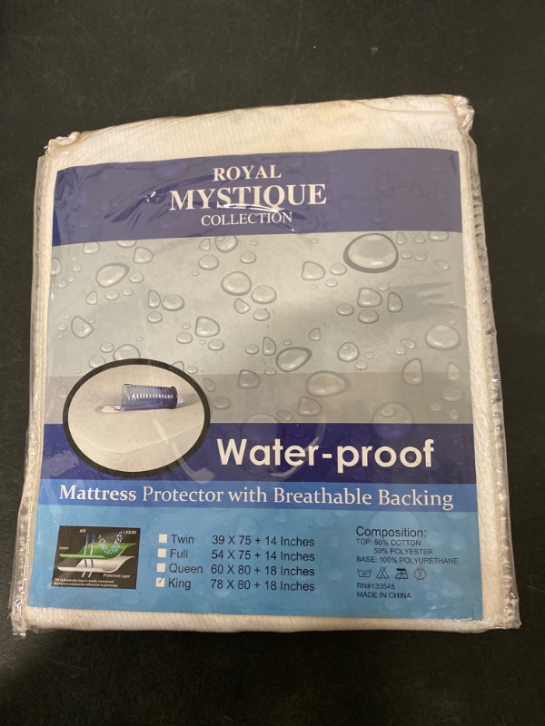 Photo 3 of ROYAL MYSTIQUE - Collection King Premium Waterproof Mattress Protector, Soft Breathable Mattress Pad Cover, Noiseless Waterproof Bed Cover - Stretch to 21" Fitted Deep Pocket Mattress Protection Cover
