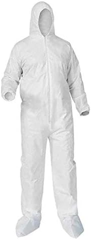 Photo 1 of CLEANPRO 1 PC PACK Microporous Polypropylene Disposable Coveralls with Attached Hood & Boots, 1 Count
