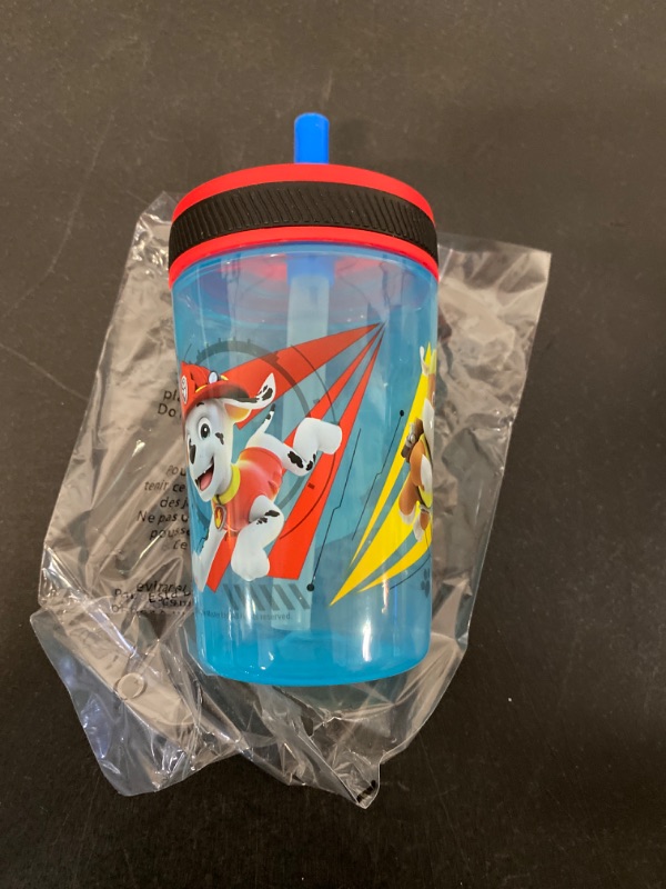 Photo 4 of Zak Designs Kelso Tumbler Set (Paw Patrol - Chase & Marshall Toddlers Cups Non-BPA Leak-Proof Screw-On Lid with Straw Made of Durable Plastic and Silicone, Perfect Baby Cup for Kids
