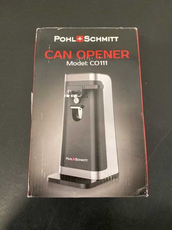 Photo 4 of POHL SCHMITT Electric Can Opener, Knife Sharpener and Bottle Opener, Easy Push Down Lever, Black
