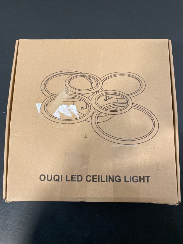 Photo 5 of OUQI Modern LED Ceiling Light Dimmable Remote Control 9 Ring Light 120W 10800LM for Living Room, Bedroom, Kitchen, Corridor, Balcony, Dining Room, White, 2800-7000K…
