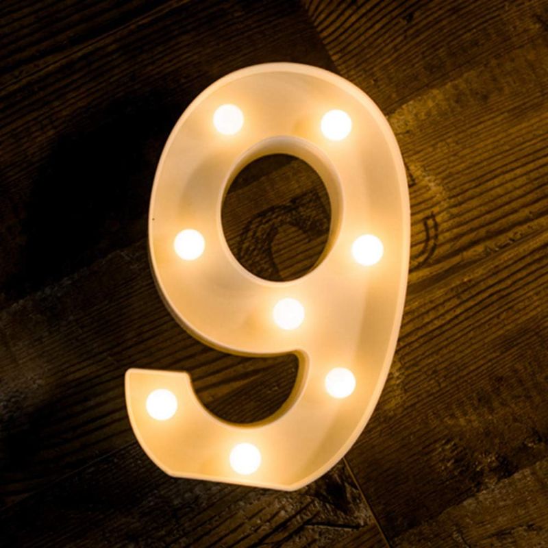 Photo 1 of Foaky Decorative Led Light Up Number, Light Up Number Sign for Night Light Wedding Birthday Party Christmas Home Bar Decoration Number(9)
