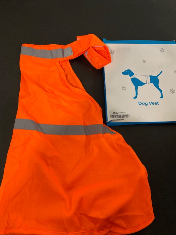 Photo 3 of Dog Jacket High Visibility Safety Reflective Dog Vest for Small Medium Large Dogs (Large, Orange)
