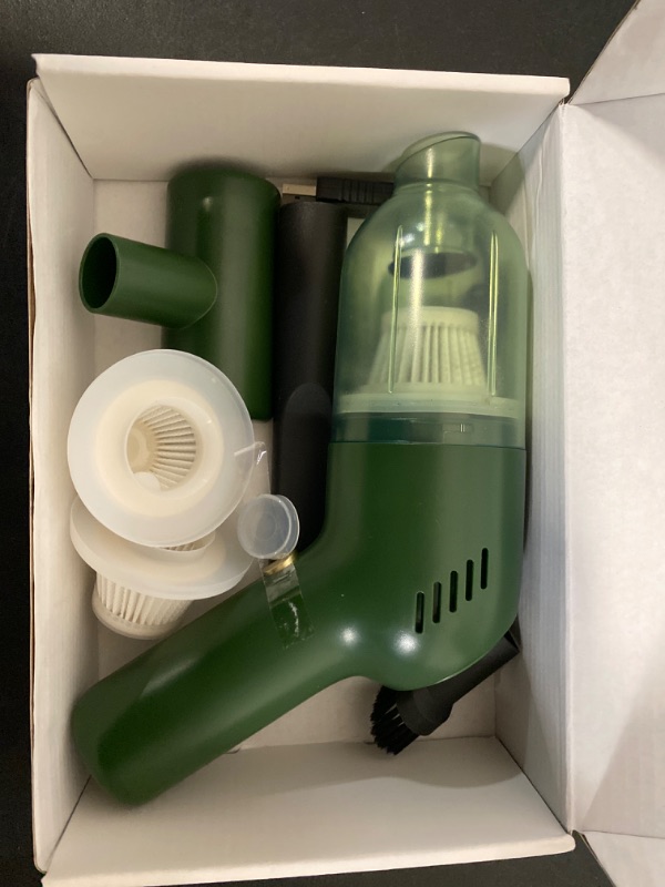 Photo 3 of SUNCANDXY Handheld Vacuum Cleaner Cordless: Mini Rechargeable Hand Vacuum with Strong Suction, Portable Small Car Vacuum for Carpet Car - Green
