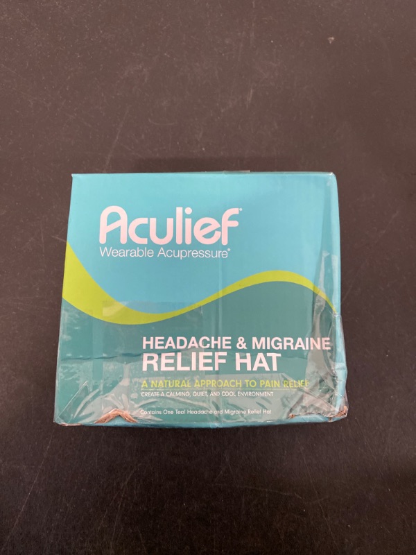 Photo 5 of Aculief Headache, Migraine, & Stress Relief Hat - Natural Ice Mask for Tension & Muscle Pain – Supports Relaxation, Soreness, Sinus Alleviation, Chemo - Stretchy, Comfortable, & Cool Wearable – Teal
