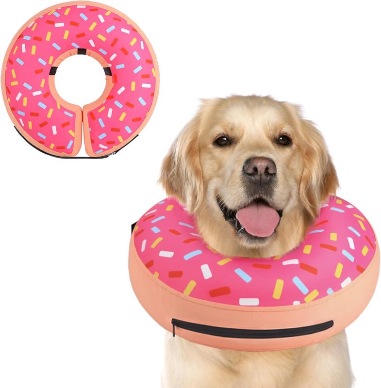 Photo 1 of Supet Inflatable Dog Cone Collar Alternative After Surgery, Dog Neck Donut Collar Recovery E Collar, Soft Dog Cone for Small Medium Large Dogs
