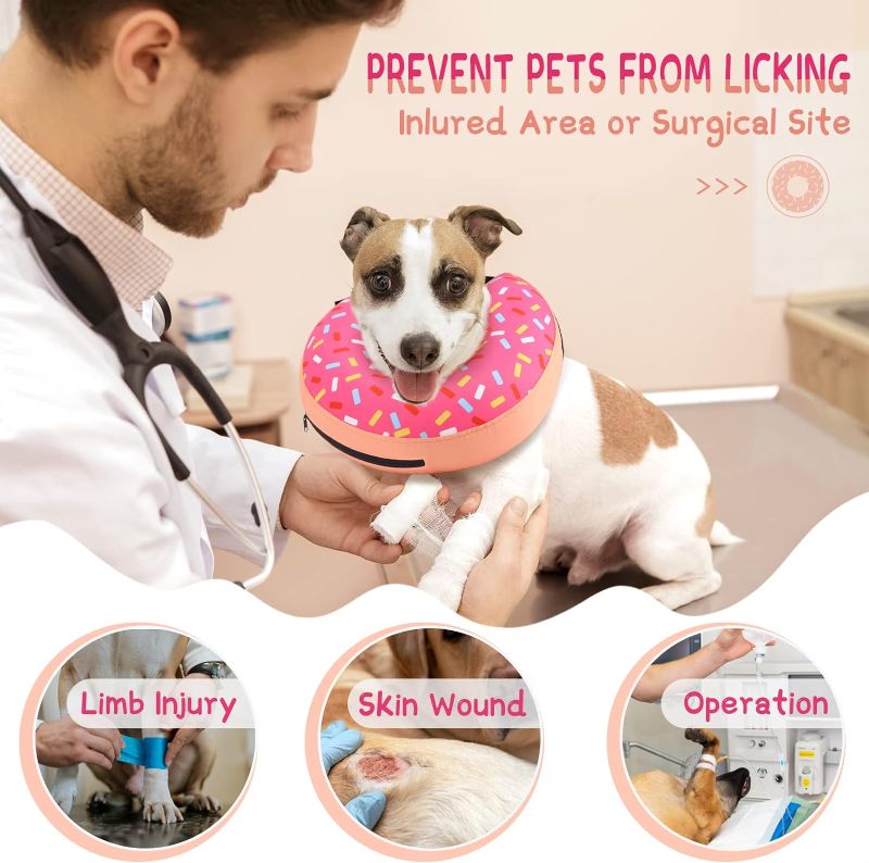 Photo 2 of Supet Inflatable Dog Cone Collar Alternative After Surgery, Dog Neck Donut Collar Recovery E Collar, Soft Dog Cone for Small Medium Large Dogs
