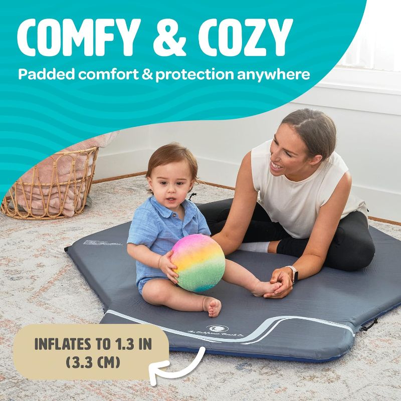 Photo 1 of POP 'N GO PLAYPEN Baby Playmat for The Pop 'N Go Baby Playpen - 1.3" Thick Self-Inflating Playmat for Placement Underneath or for Standalone Usage - Soft and Comfy Portable Pad w/Travel Bag
