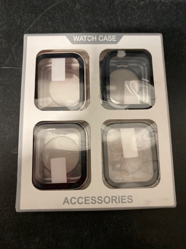 Photo 2 of 4 Pack Screen Protector for Apple Watch Case Tempered Glass Protective Cover 44 MM
