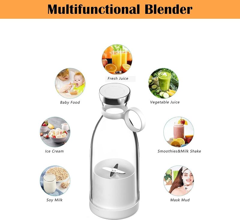 Photo 3 of JUMBLE - Elite Personal Size Blender, Portable Blender, Battery Powered USB Blender (White)
