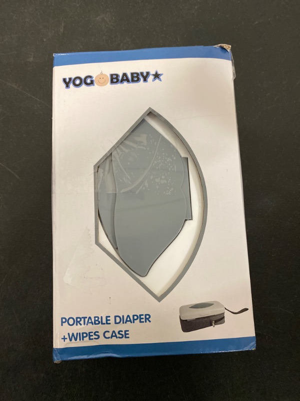 Photo 2 of Baby Wipes Dispenser with Diaper Pouch 2 in 1 Portable Travel Clutch with Strap for Carrying Diapers and Wipes On The Go Grey Melange
