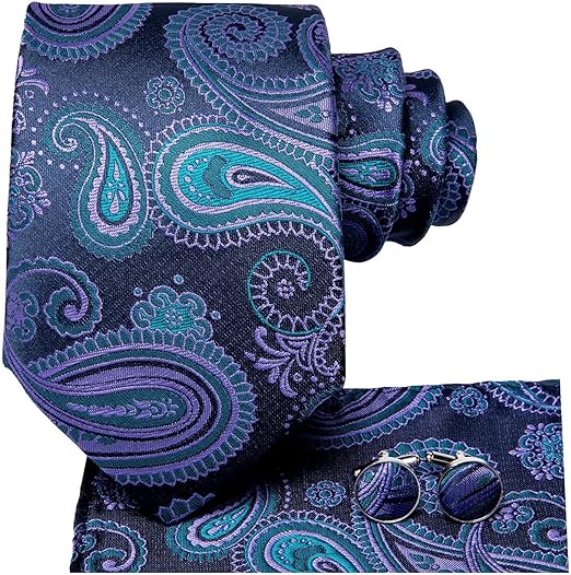 Photo 1 of Hi-Tie - Silk Mens Tie Set Extra Long Necktie Woven Pocket Squire
