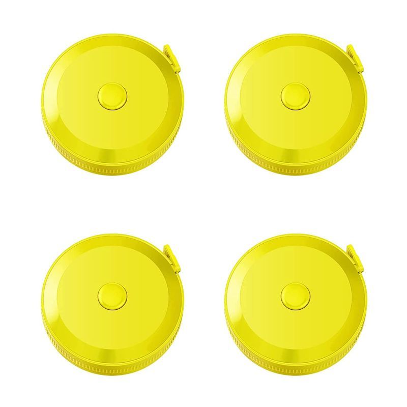 Photo 1 of 4 Pack Soft Retractable Measuring Tape,60-Inch 150cm,Yellow Double Scale Measurement Tape,for Body Measuring Sewing Tailor Cloth Knitting Home Craft Measurements