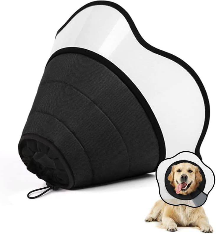 Photo 1 of Supet Dog Cone for Dogs After Surgery, Soft Dog Cones for Large Medium Dogs, Comfortable Elizabethan Collar for Dogs to Stop Licking, Adjustable Pet Recovery Collar for Small Dogs,L-1
