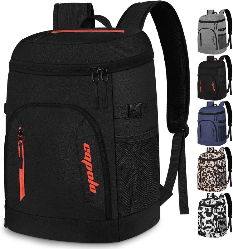 Photo 1 of Capolo Cooler Backpack 30 Cans, Insulated Backpack Cooler Leak Proof Large Capacity Thermal Bag Beverage Soft Cooler Bag Lunch Camping Travel Picnic Hiking for Men Women
