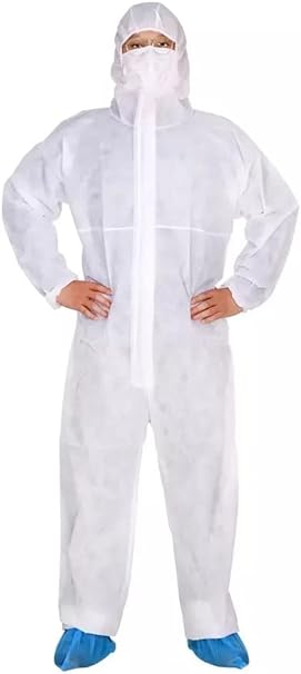 Photo 1 of Lab Cover All Hazmat suit, Chemical Protective Coverall, Category III, Type A, Microporous,Hood, Elastic Wrists and Ankles, Zipper
