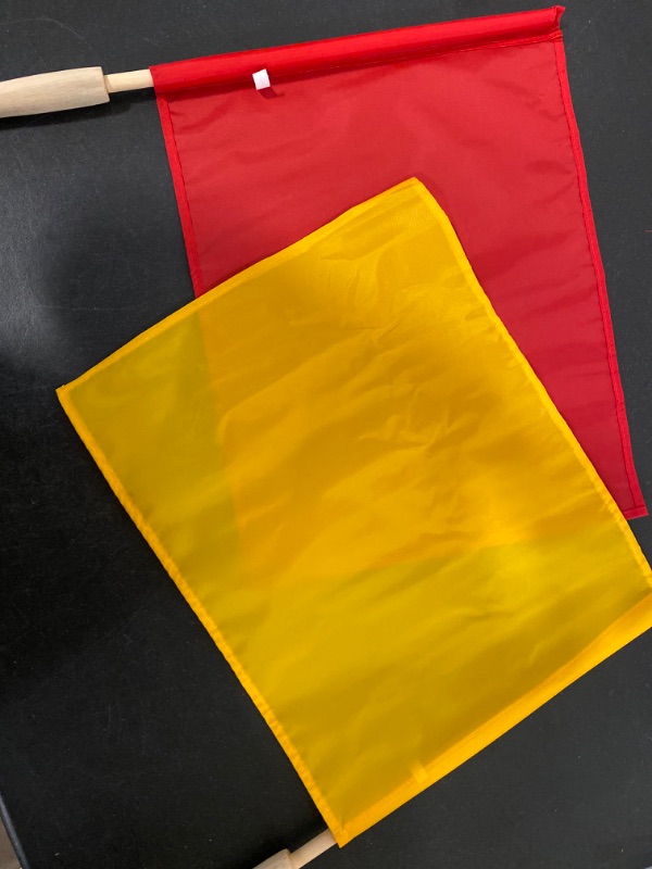 Photo 1 of Wood Stick Hand Flags Set - 2 PC Pack