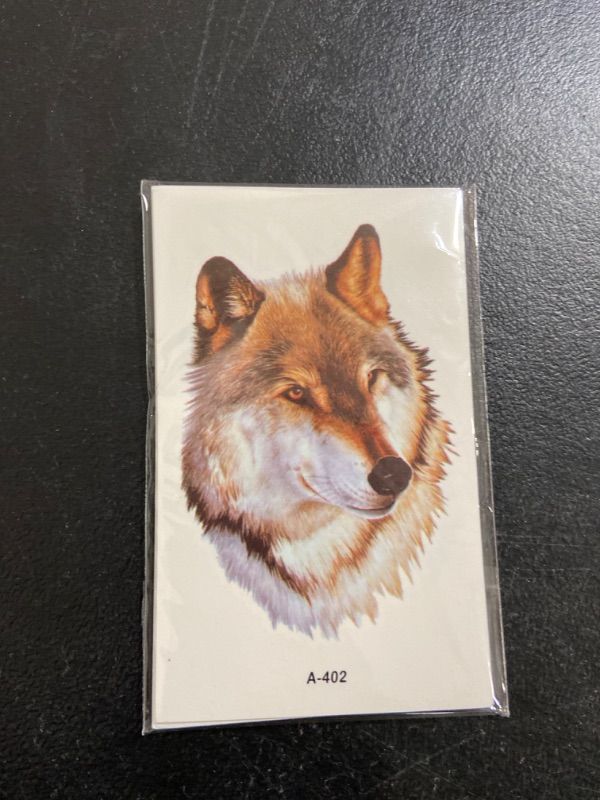 Photo 4 of Wyuen 24 Sheets Wolf Temporary Tattoo Sticker Women Men Animal Tattoos Body Art Waterproof Hand Fake Sticker (W24-01)