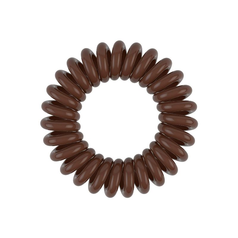 Photo 1 of Power Traceless Spiral Hair Ties - 3 Pack - Pretzel Brown - Strong Elastic Grip Coil Hair Accessories for Active Women - No Kink, Non Soaking - Gentle for Girls Teens and Thick Hair
